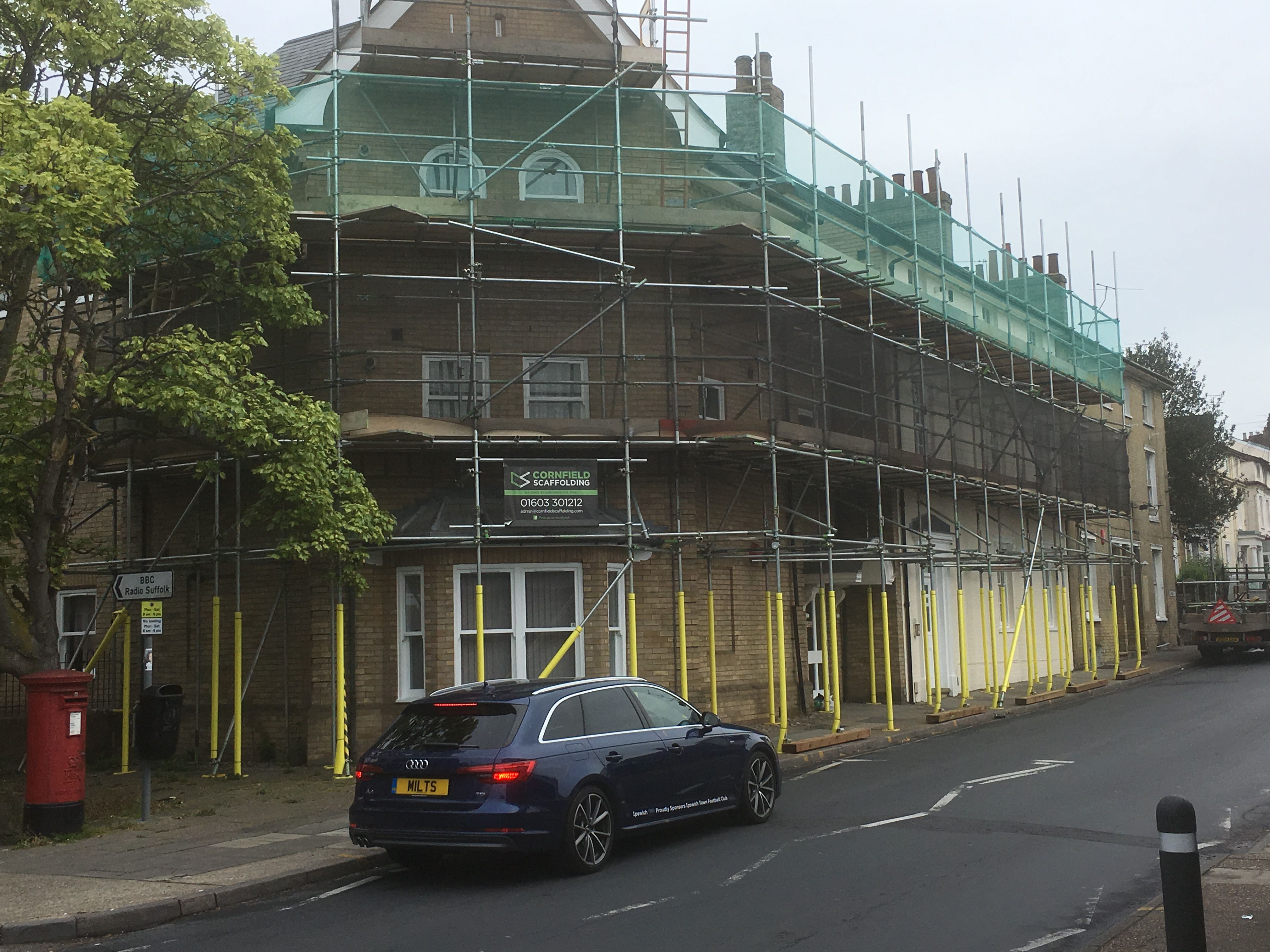 Scaffold scaffolding Ipswich Cornfield safe access summer 